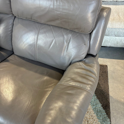 Gray Leather Electric Reclining Sofa