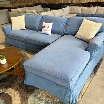 Blue Chaise Sectional