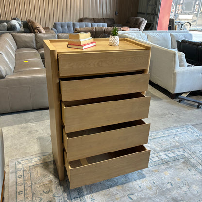 Article Torme 5 Drawer Chest White Oak