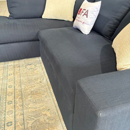 Down Feather Navy Chaise Sectional by Clad Home