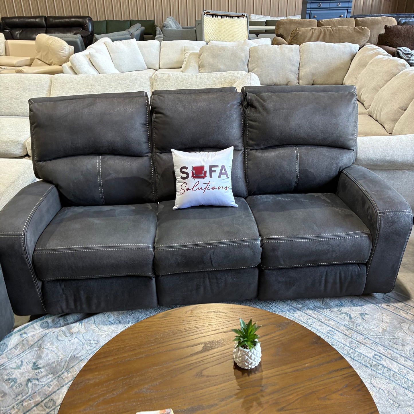 Charcoal Gray Reclining Sofa Set