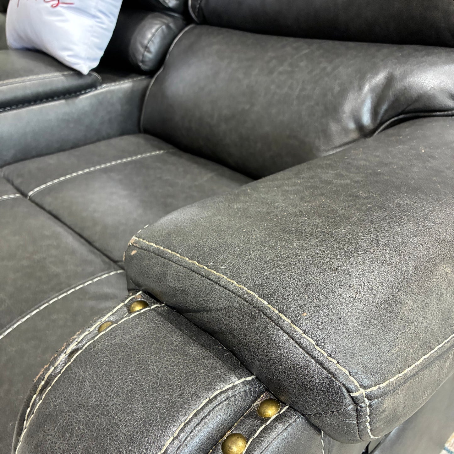 Charcoal Gray Rocker Reclining Sofa