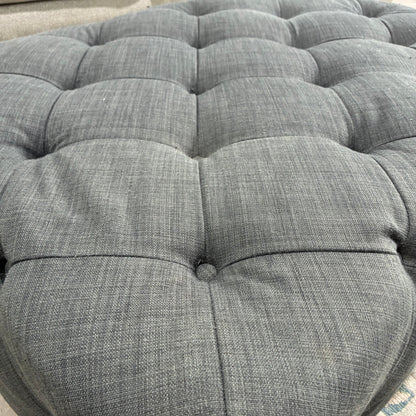 Charcoal Gray Tufted Ottoman