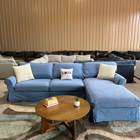 Blue Chaise Sectional