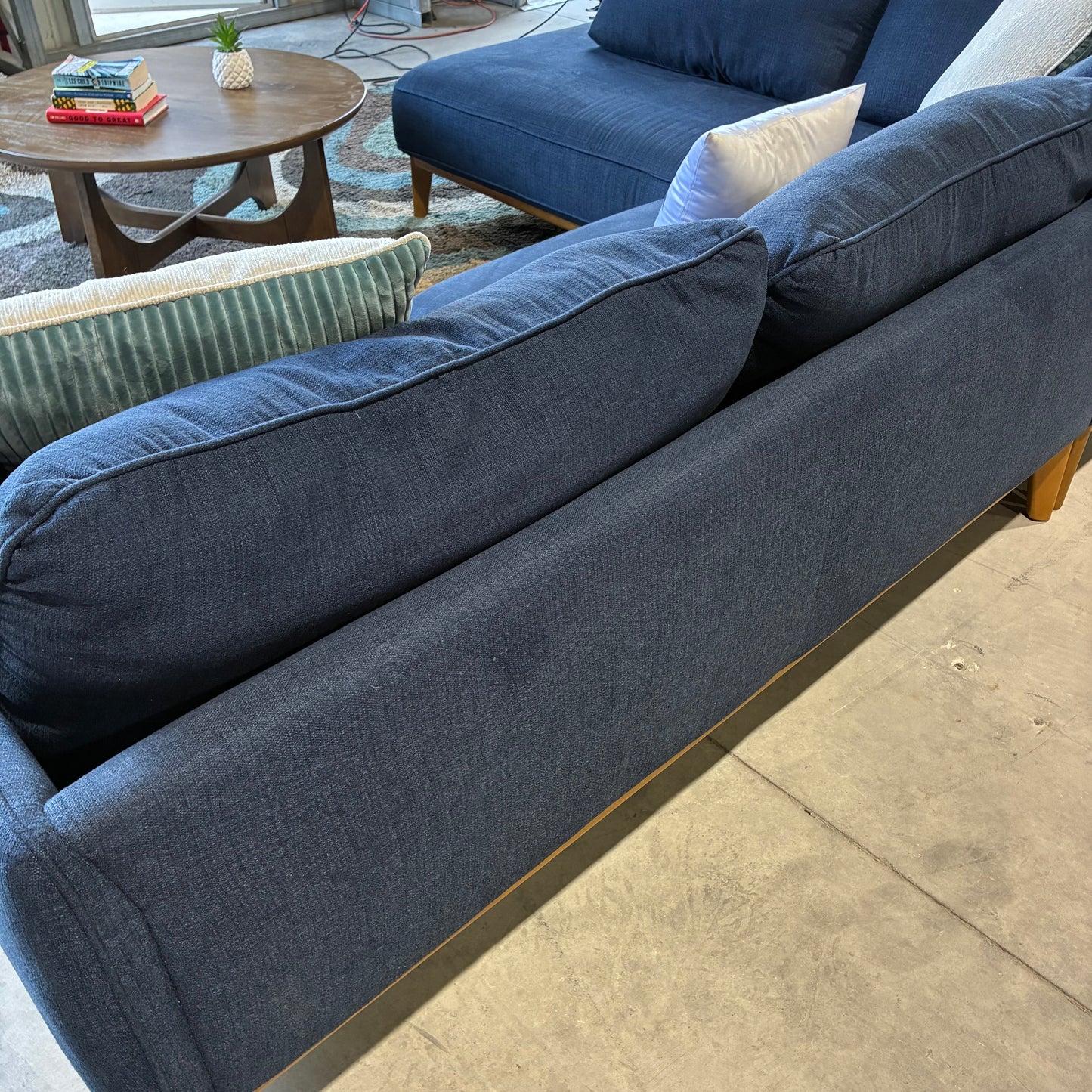 Navy Chaise Sectional Sofa