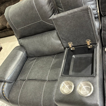 Charcoal Gray Rocker Reclining Sofa