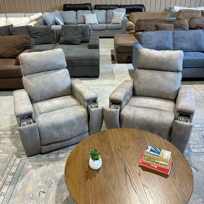 Pair of Gray Electric Recliners