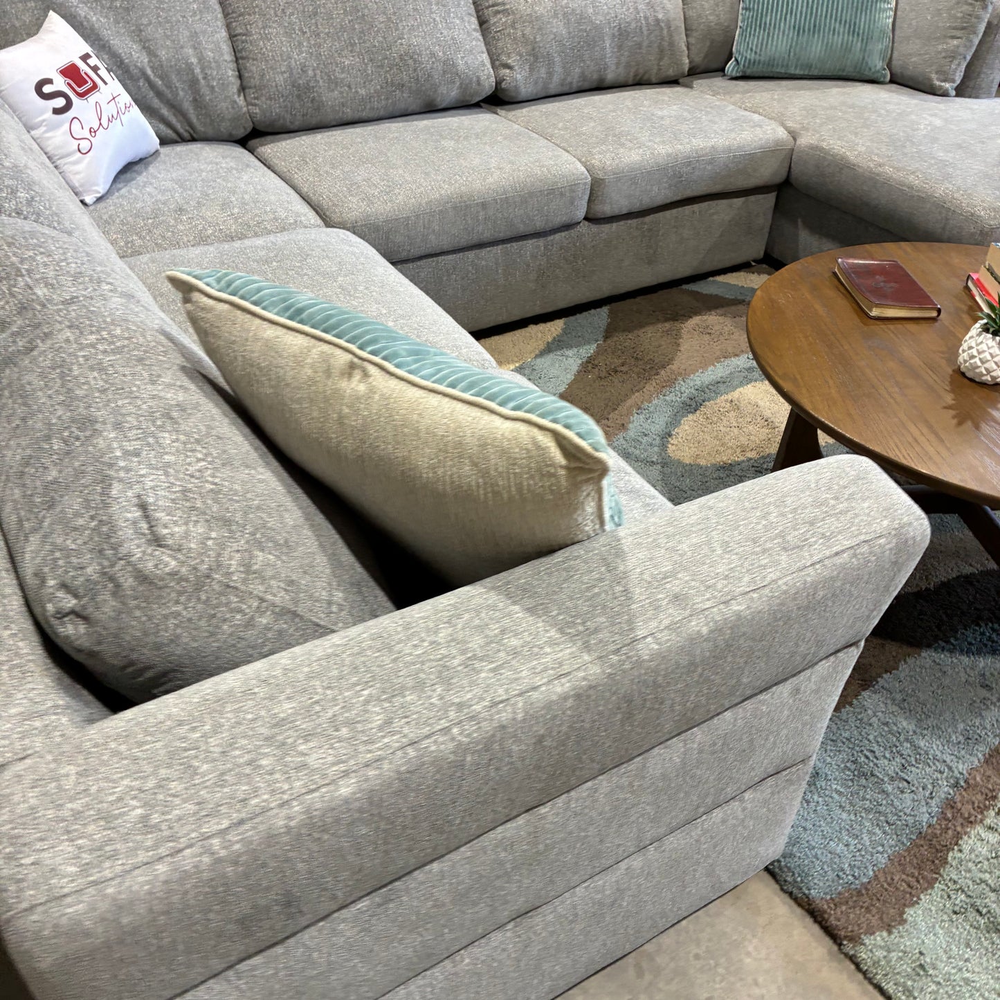 Gray Chaise Sectional with Pullout & Storage