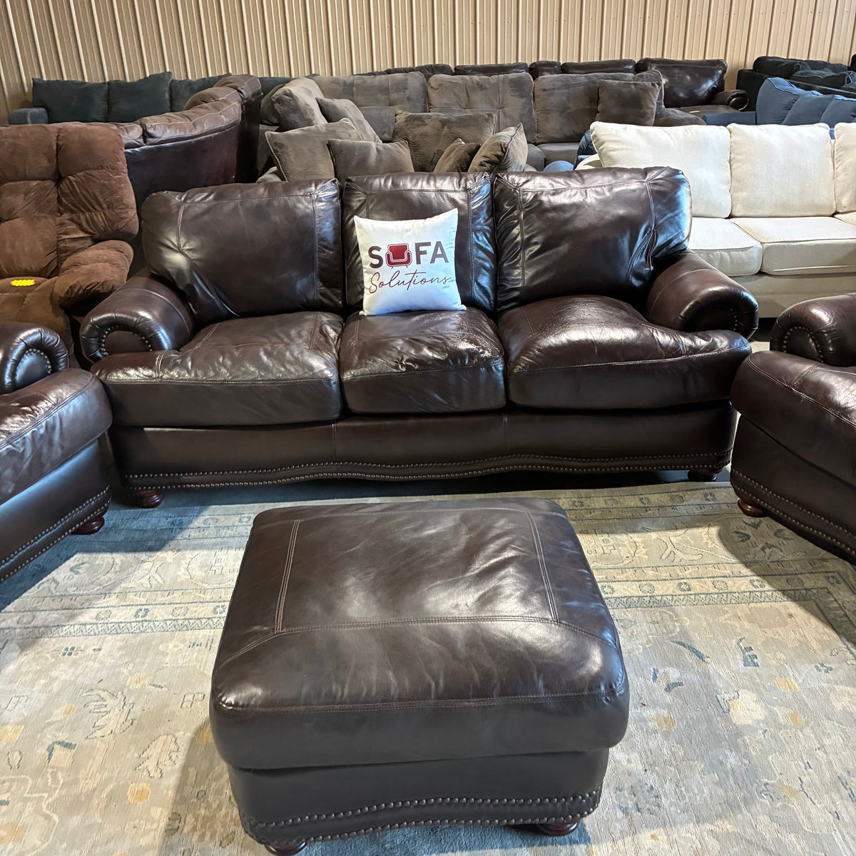 Leather Living Room Sofa Set