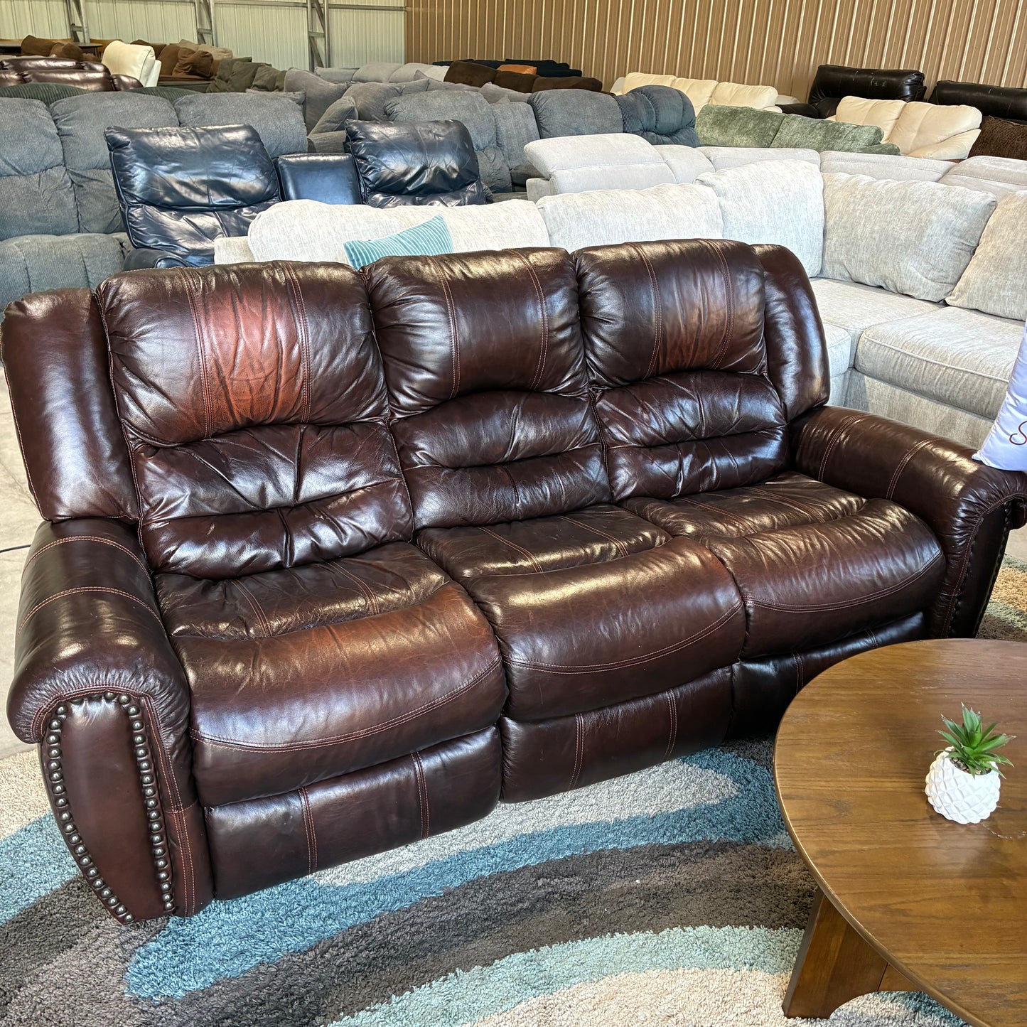 Leather Electric Reclining Sofa Set