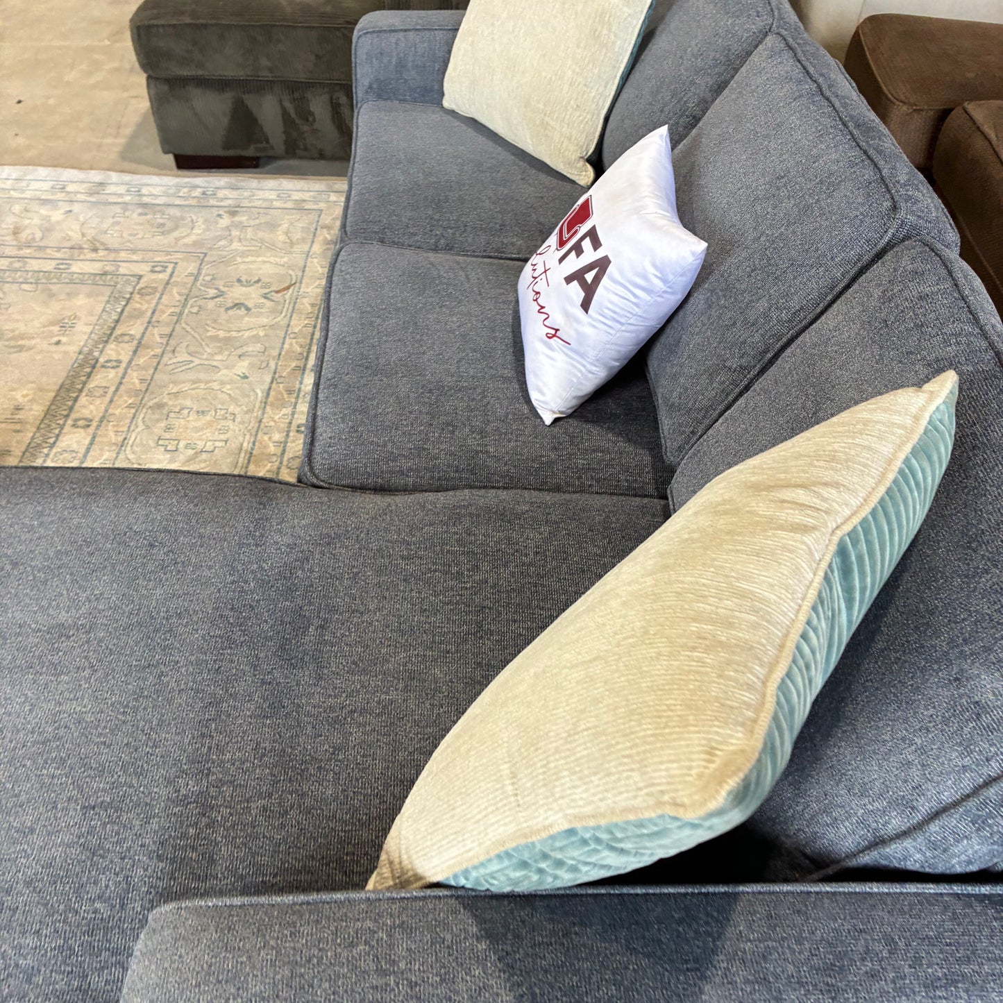 Navy Reversible Chaise Sectional