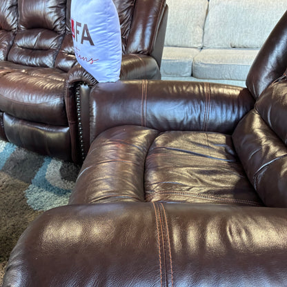Leather Electric Reclining Sofa Set