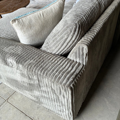 Gray Corduroy Chaise Sectional