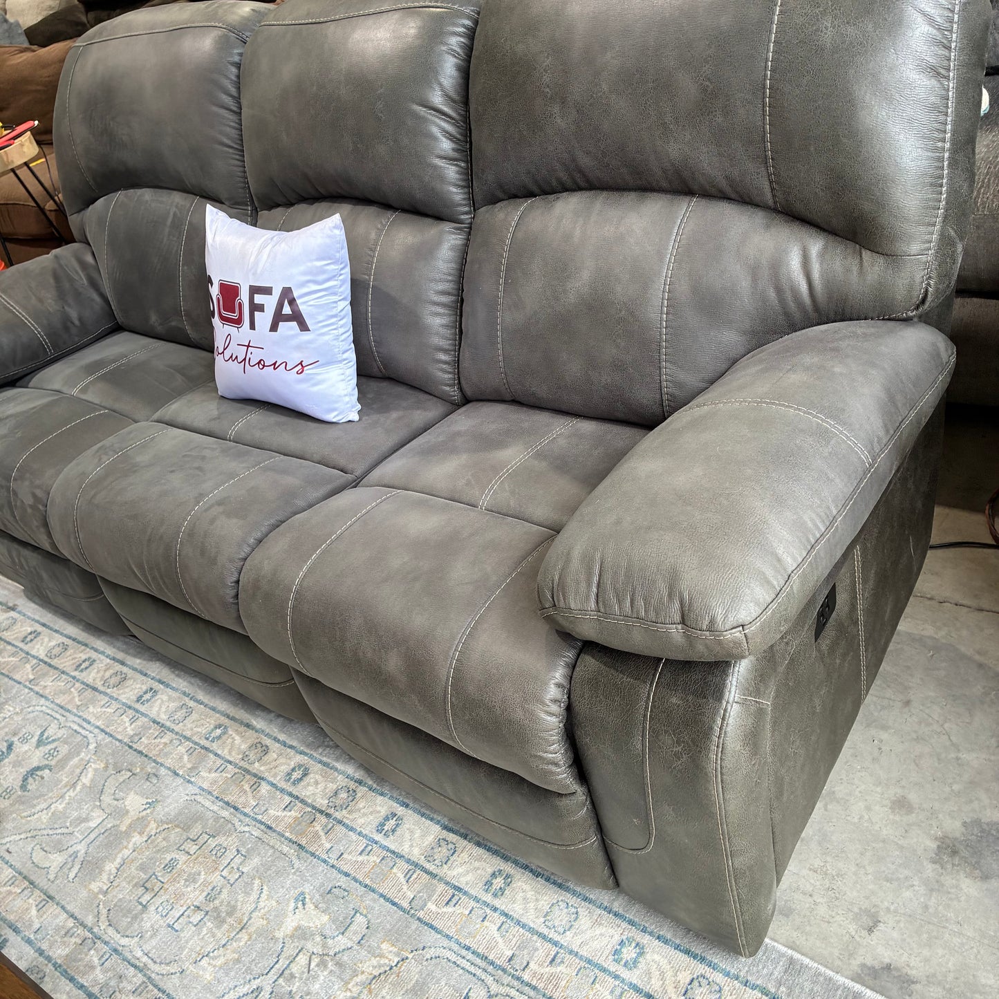 Charcoal Gray Electric Reclining Sofa