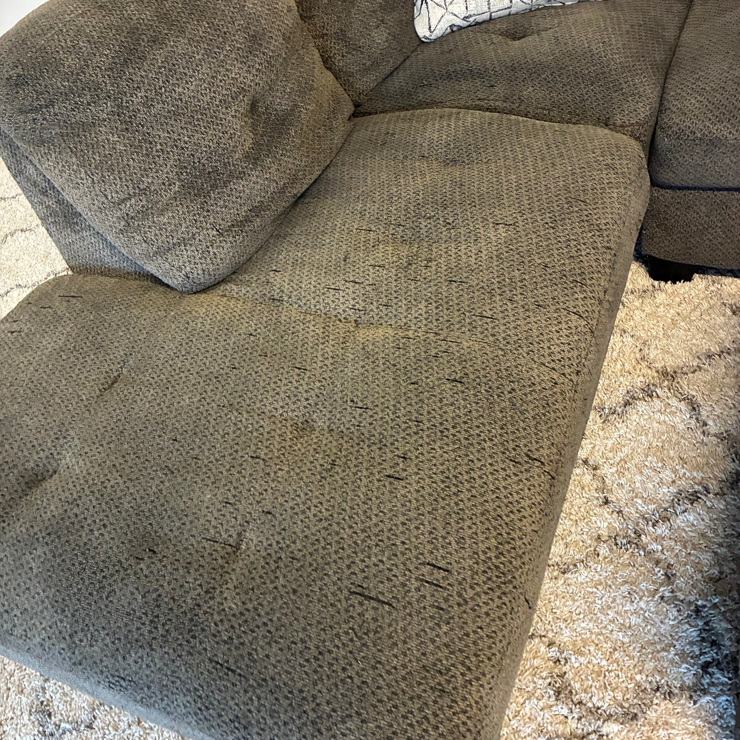 Gray L Sectional & Storage Ottoman