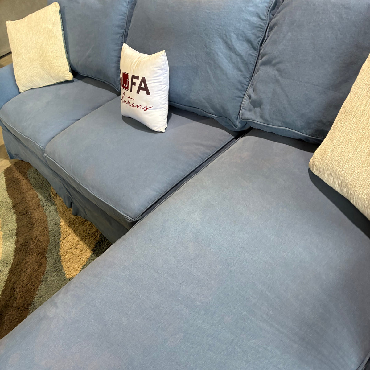 Blue Chaise Sectional