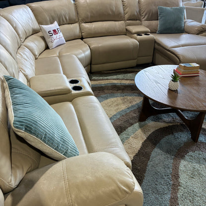 Cream Reclining Chaise Sectional