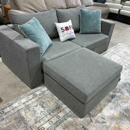 Gray Sofa & Ottoman/Chaise Elephant in a box