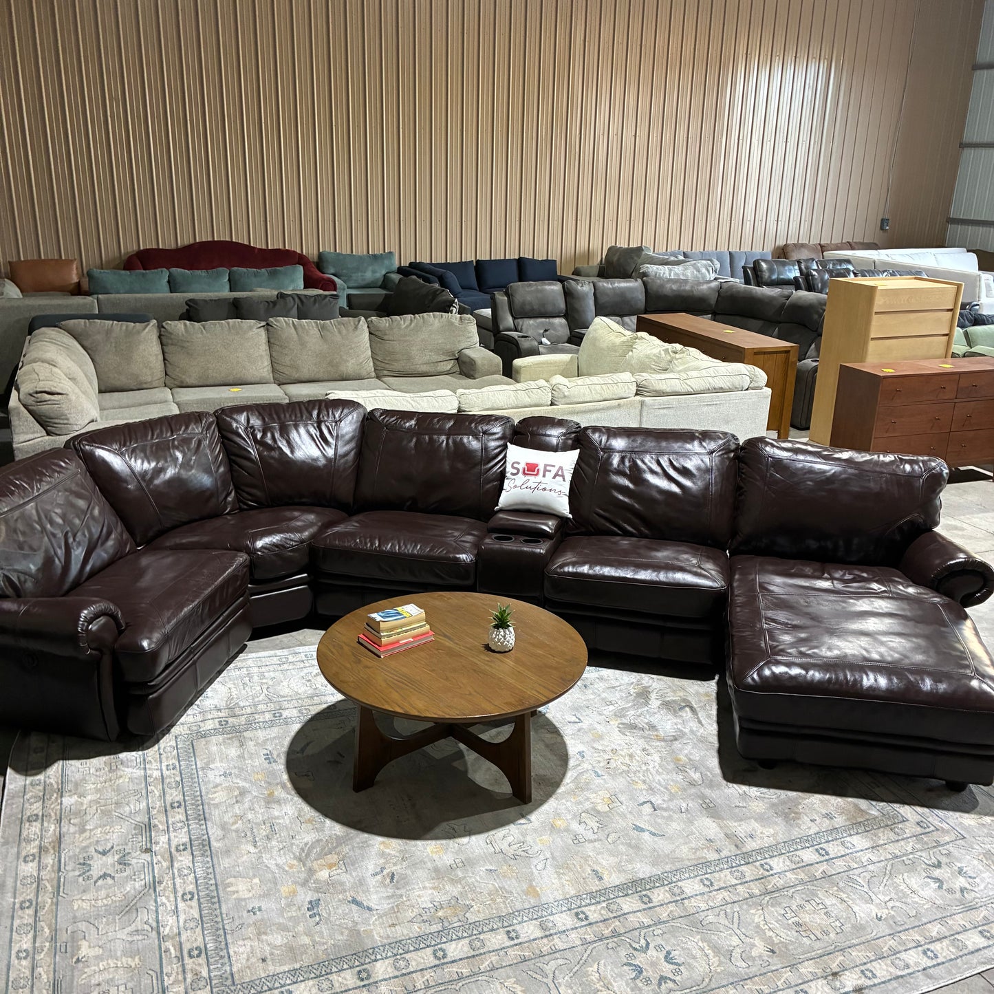 Leather Reclining Modular Sectional Sofa