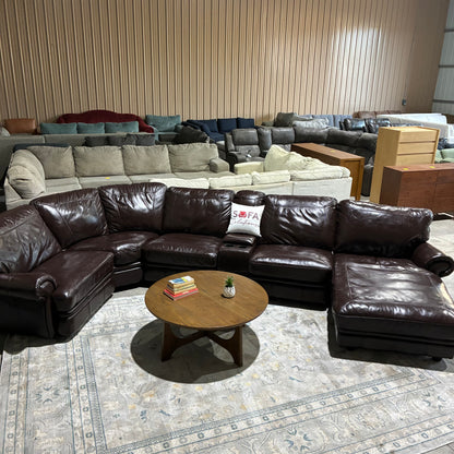 Leather Reclining Modular Sectional Sofa