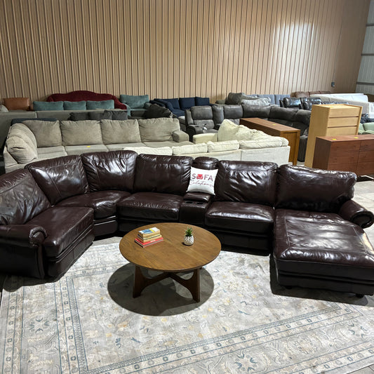Leather Reclining Modular Sectional Sofa
