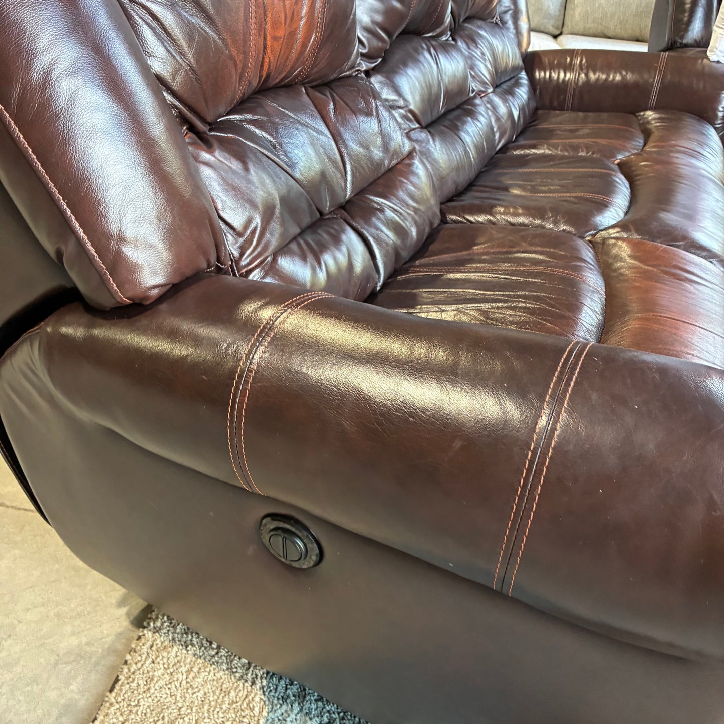Leather Electric Reclining Sofa Set