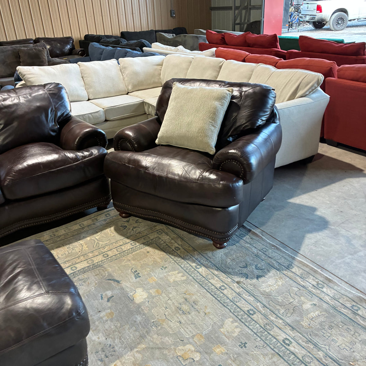 Leather Living Room Sofa Set