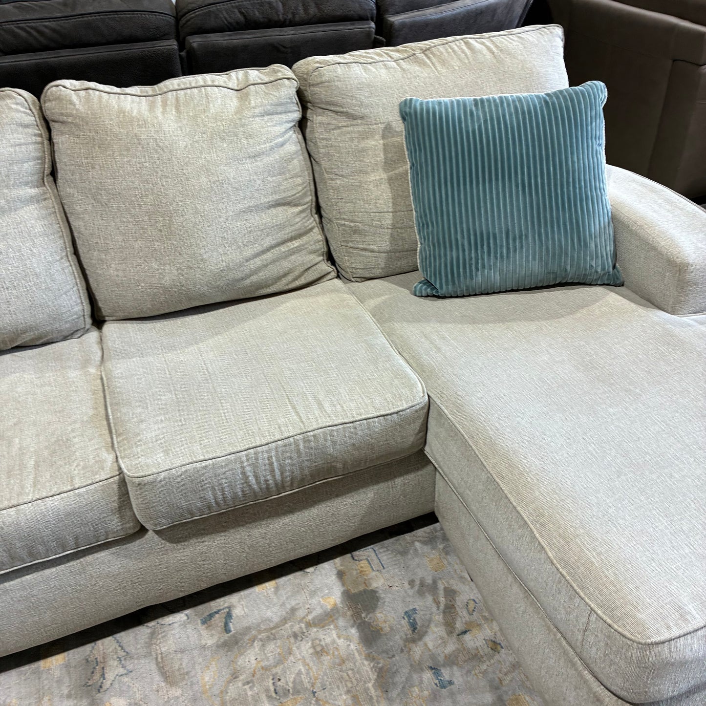 Cream Chaise Sectional Sofa
