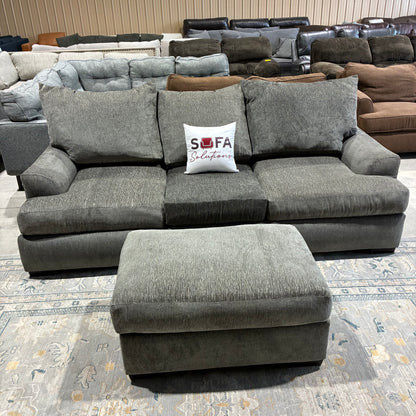 Gray Sofa & Ottoman
