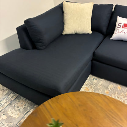 Performance Fabric Navy Chaise Sectional by Clad Home
