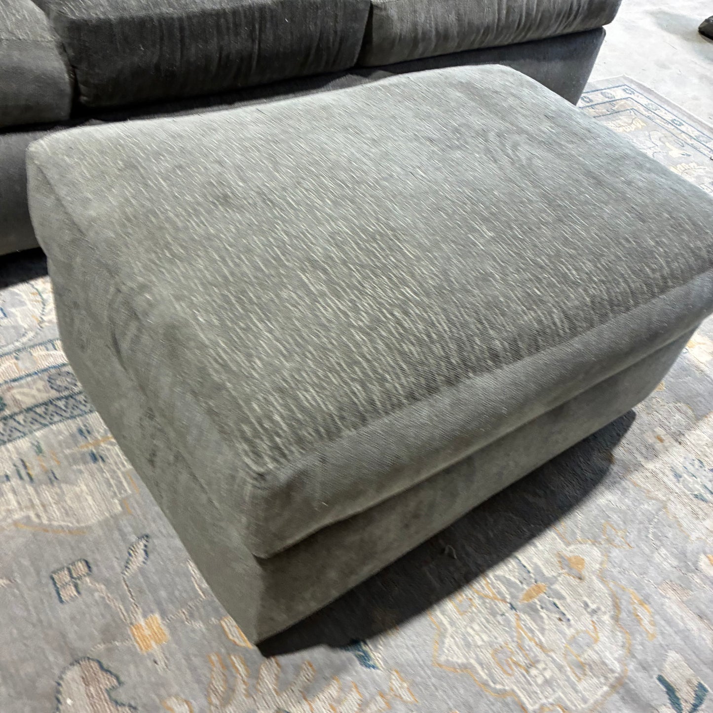 Gray Sofa & Ottoman