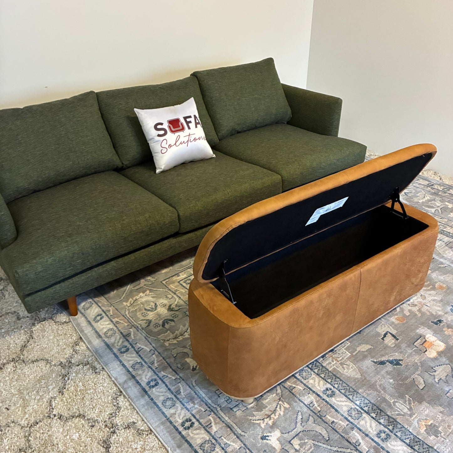 Article Maribo 48” Storage Ottoman Rawhide Tan