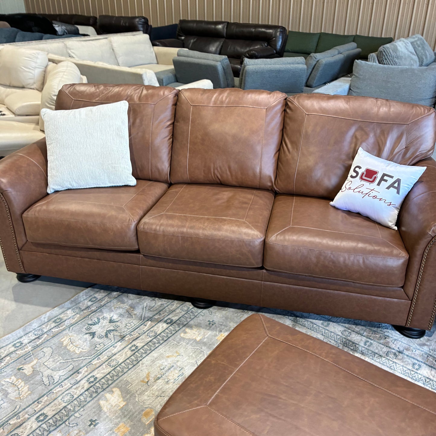 Leather Couch Set & Ottoman