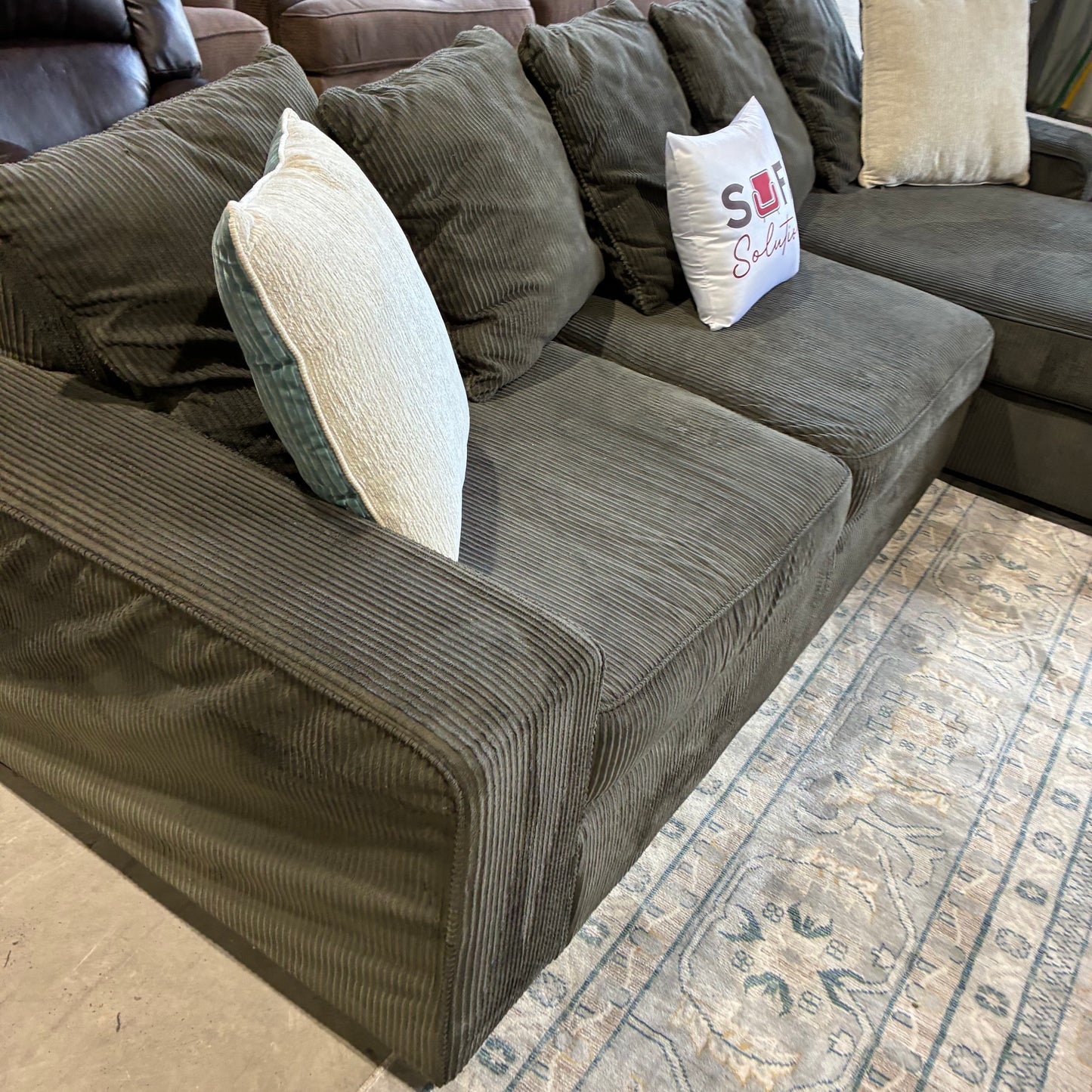 Dark Chaise Sectional Sofa