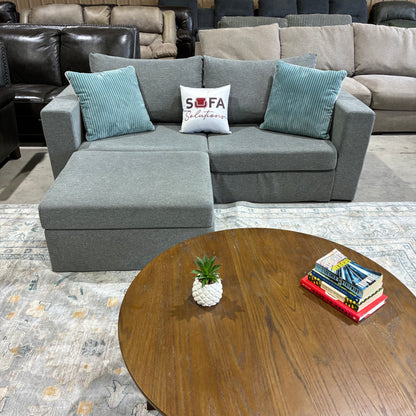 Gray Sofa & Ottoman/Chaise Elephant in a box