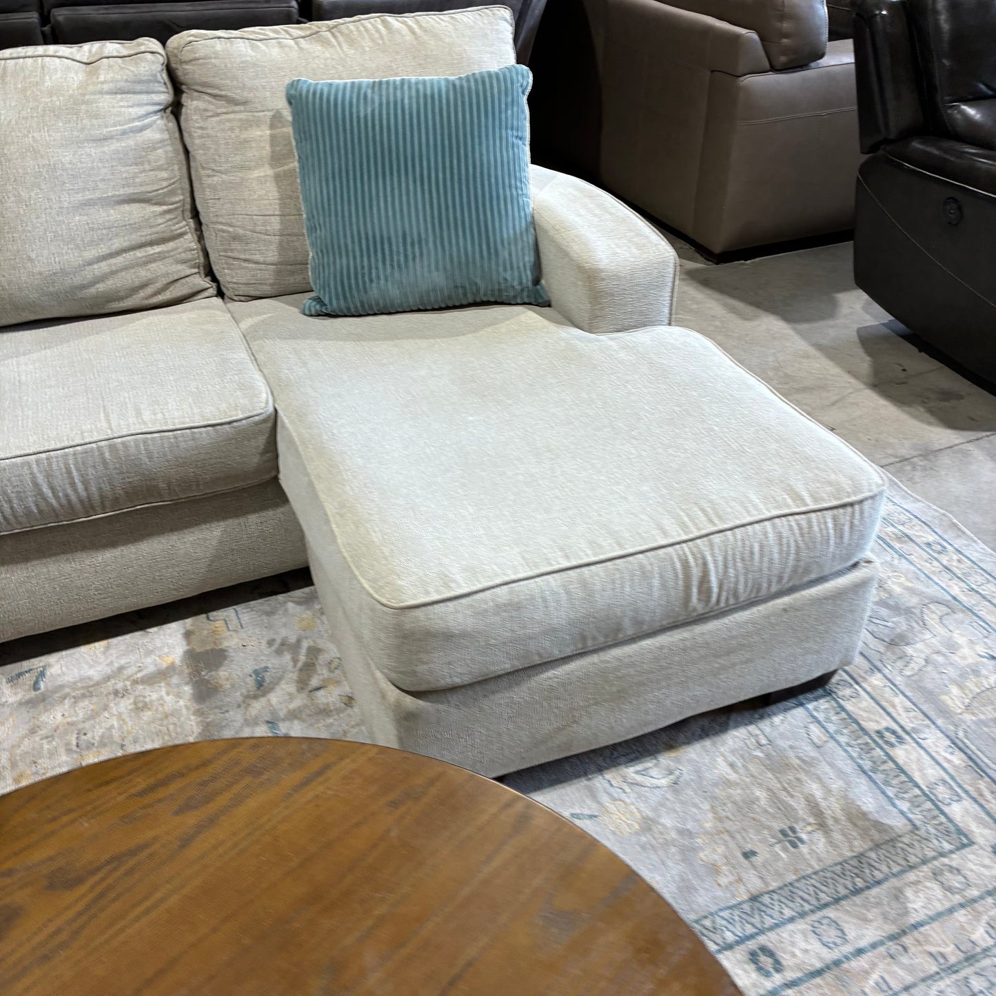 Cream Chaise Sectional Sofa
