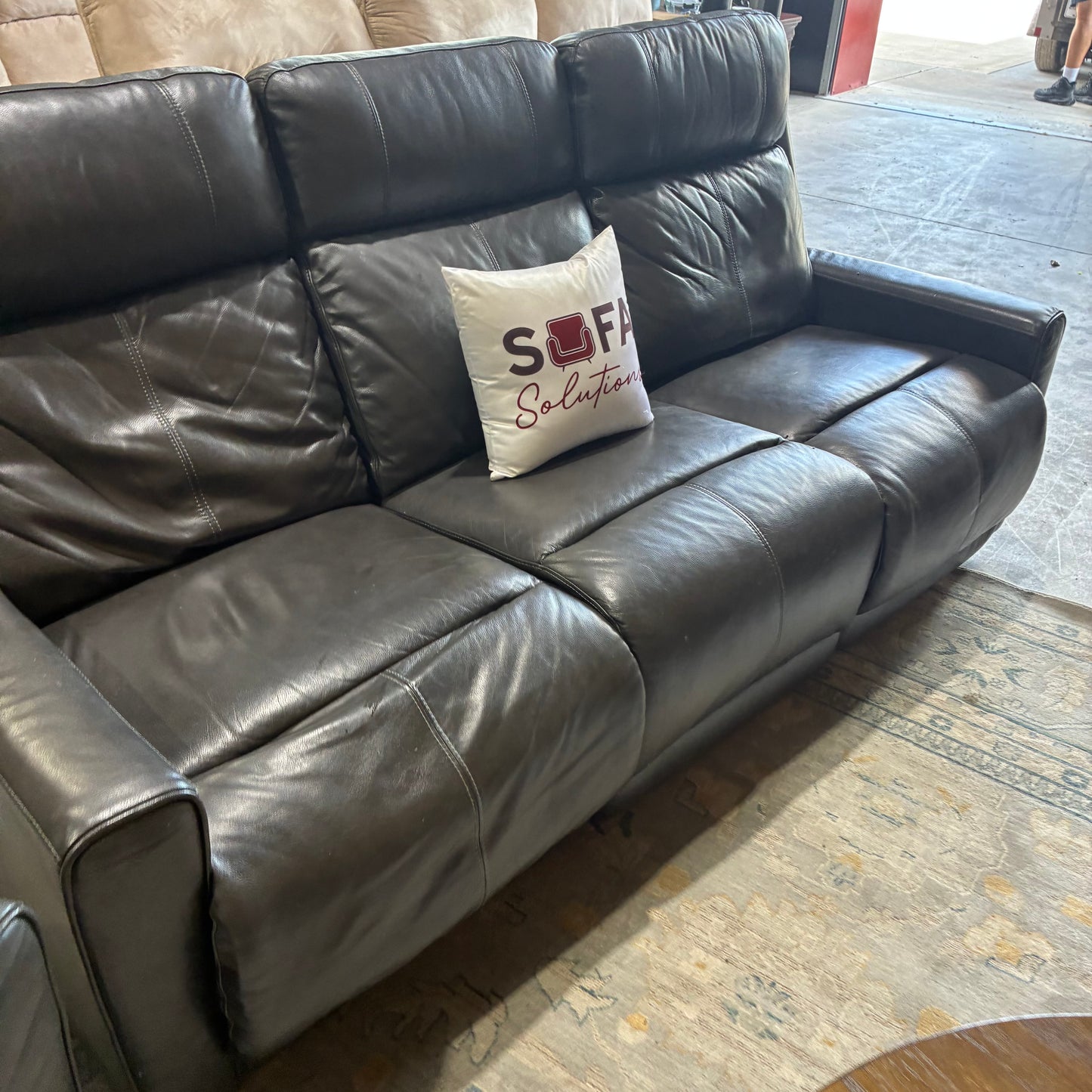Leather Electric Reclining Sofa Set