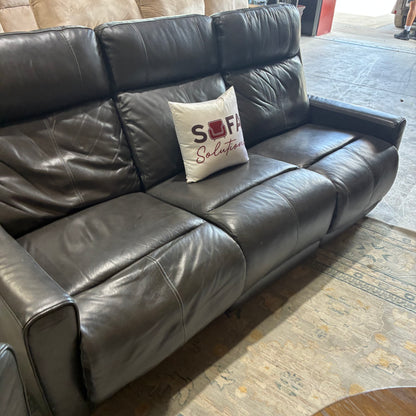 Leather Electric Reclining Sofa Set
