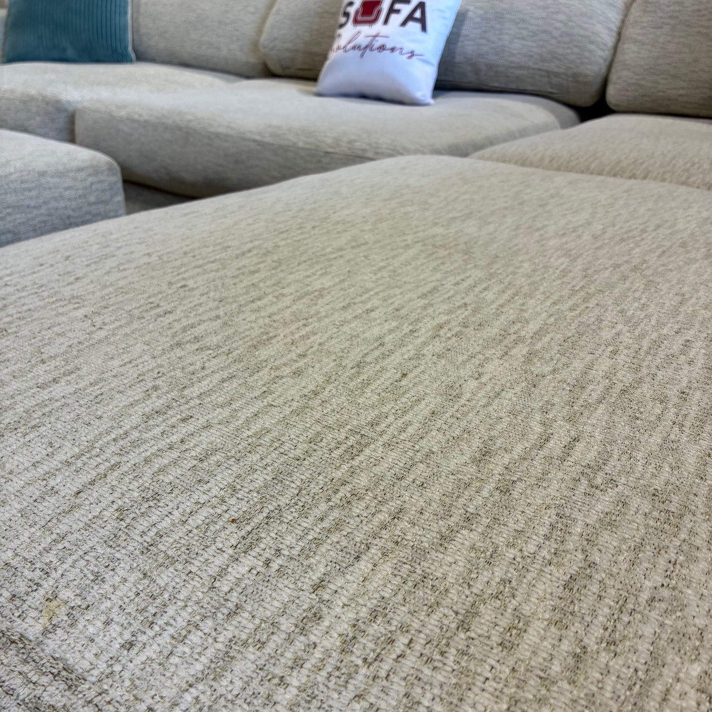 Cream Sectional Sofa & Ottoman