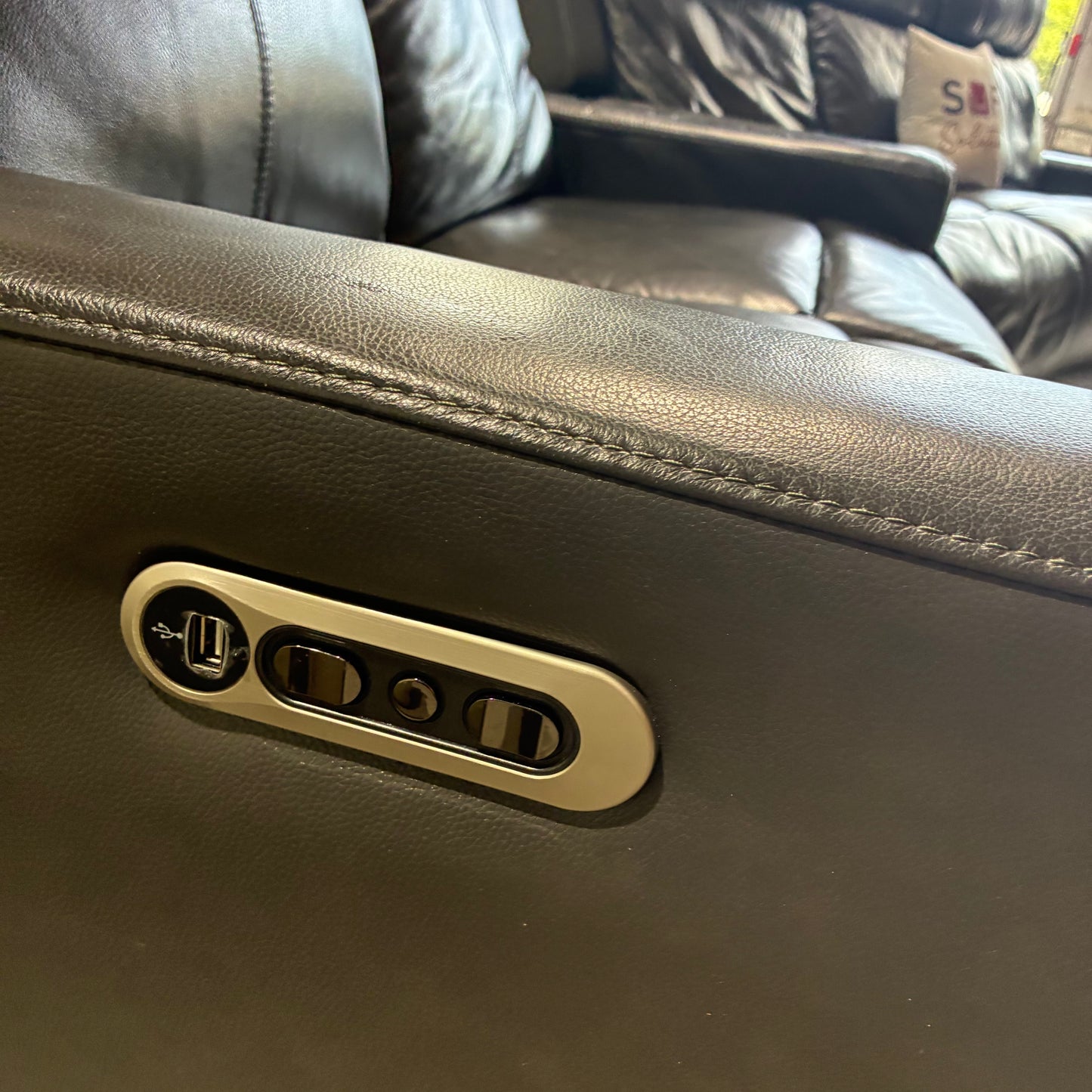 Leather Electric Reclining Sofa Set
