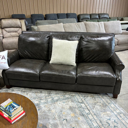Dark Leather Sofa Set