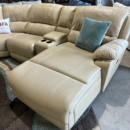 Cream Reclining Chaise Sectional