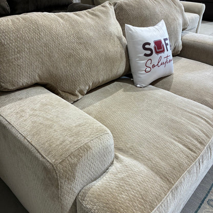 Beige Sofa & Ottoman