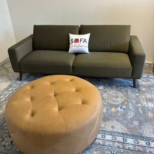Article Timpani 41” Leather Ottoman Charme Tan