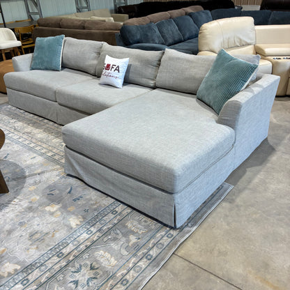 Light Gray Chaise Slipcover Chaise Sectional Sofa