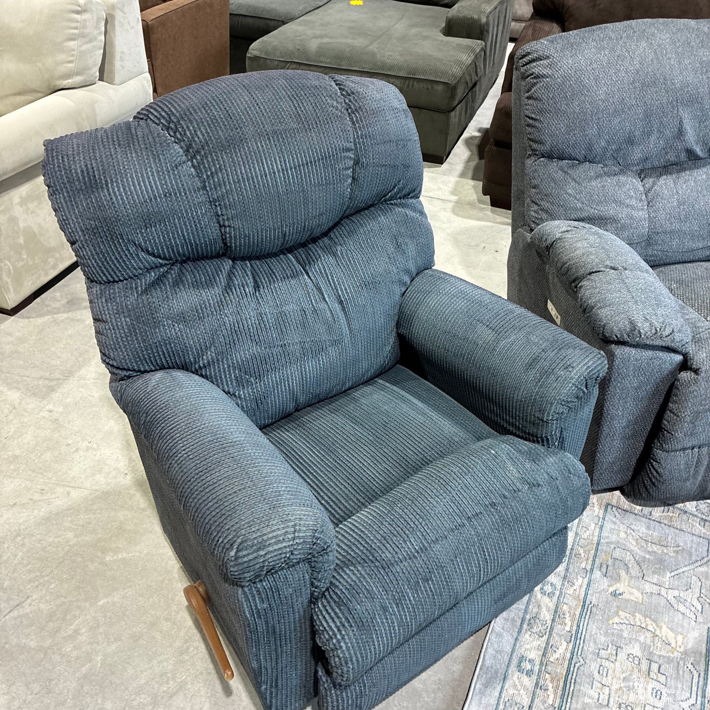 Blue Electric Reclining Sofa Set