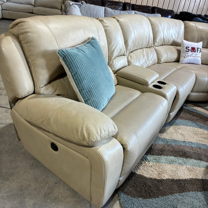 Cream Reclining Chaise Sectional