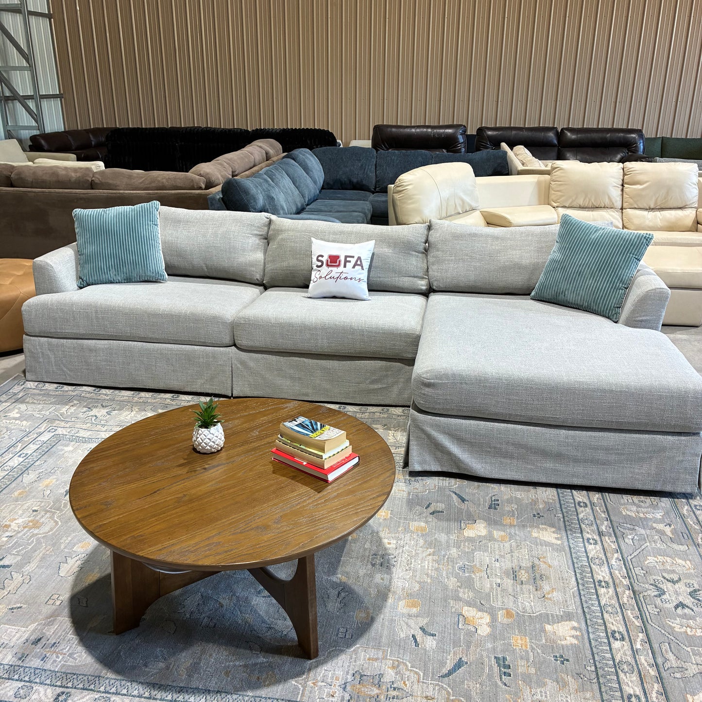 Light Gray Chaise Slipcover Chaise Sectional Sofa
