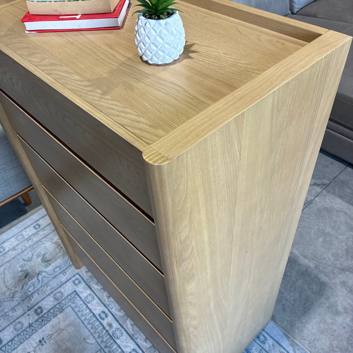 Article Torme 5 Drawer Chest White Oak