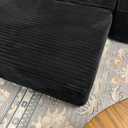 Boneless Ribbed Black Sectional